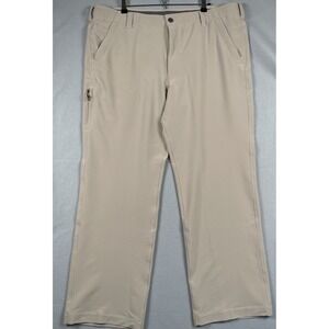 Ascend Hiking Pants Men 42x32 Beige Trail Outdoor Stretch Zipper Pockets Travel